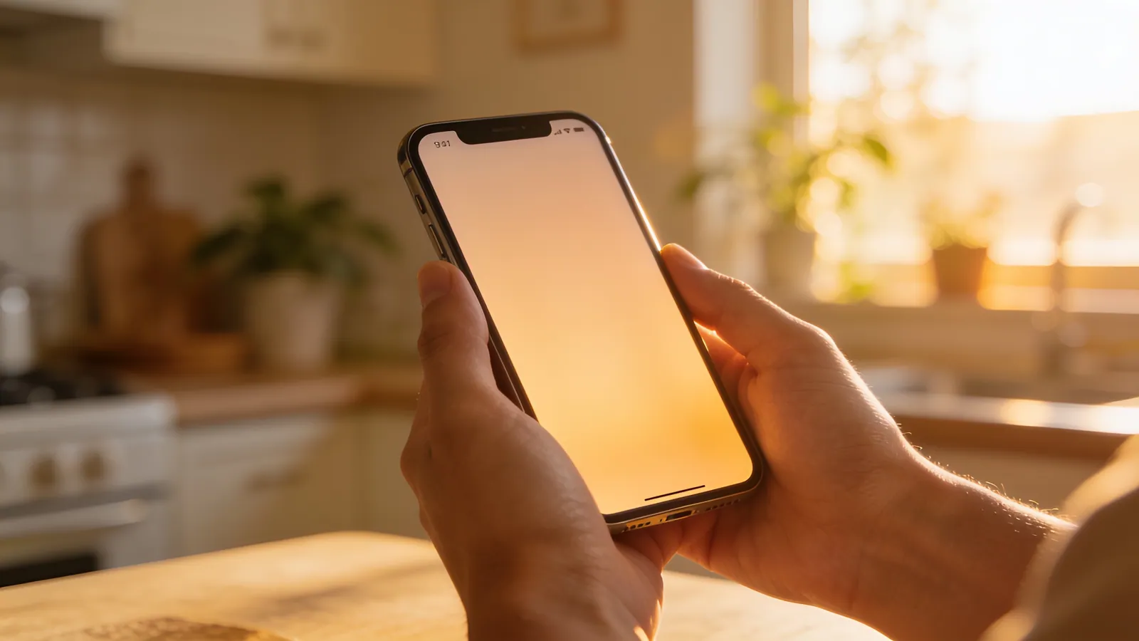 FamilyCare.Help running on a phone in a family kitchen